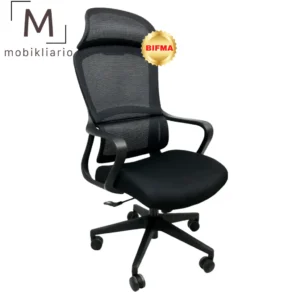 Silla Directiva Eslovaquia Negra Cabecera